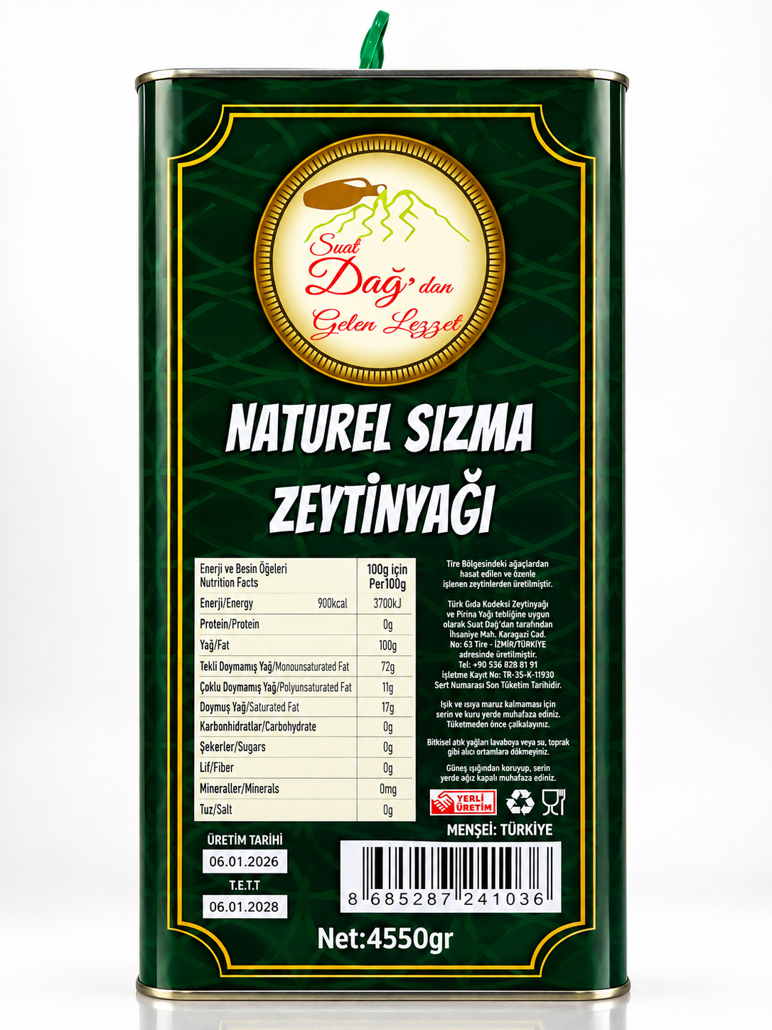 Suat DAĞ’dan 5 LT Teneke Naturel Sızma Zeytinyağı - Görsel 2
