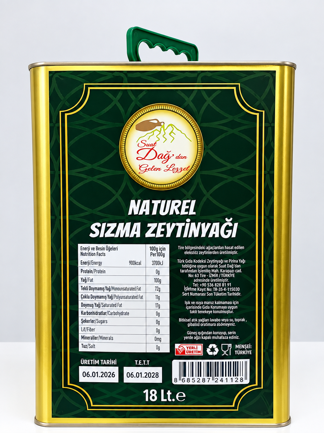 Suat Dağ’dan 18 LT Naturel Sızma Zeytinyağı | Hakiki Ege Zeytinyağı - Görsel 3
